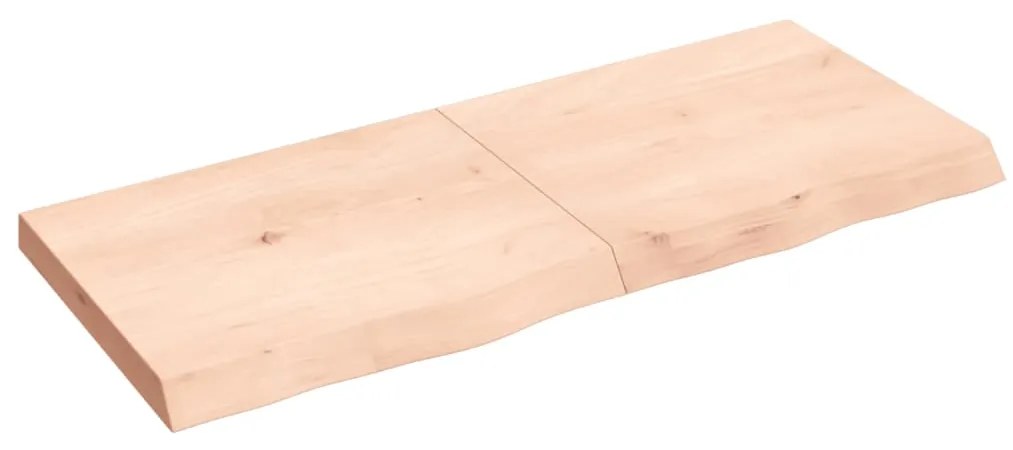 363577 vidaXL Poliță de perete, 120x50x(2-6)cm, lemn masiv de stejar netratat