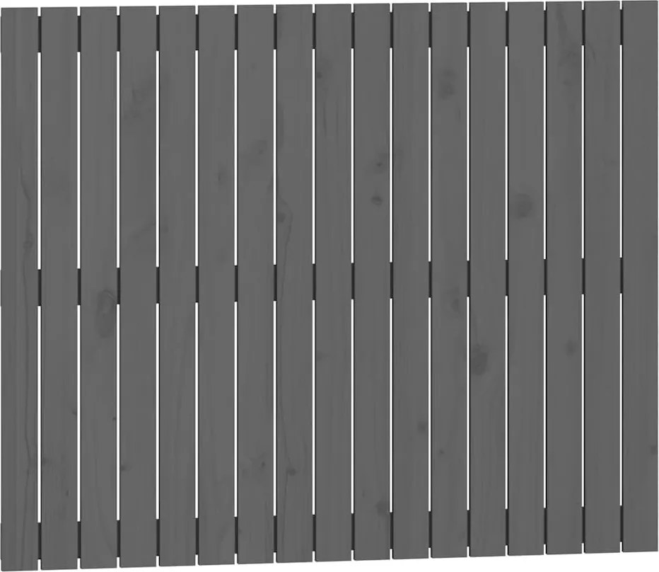 vidaXL Tăblie de pat pentru perete, gri, 108x3x90 cm, lemn masiv pin