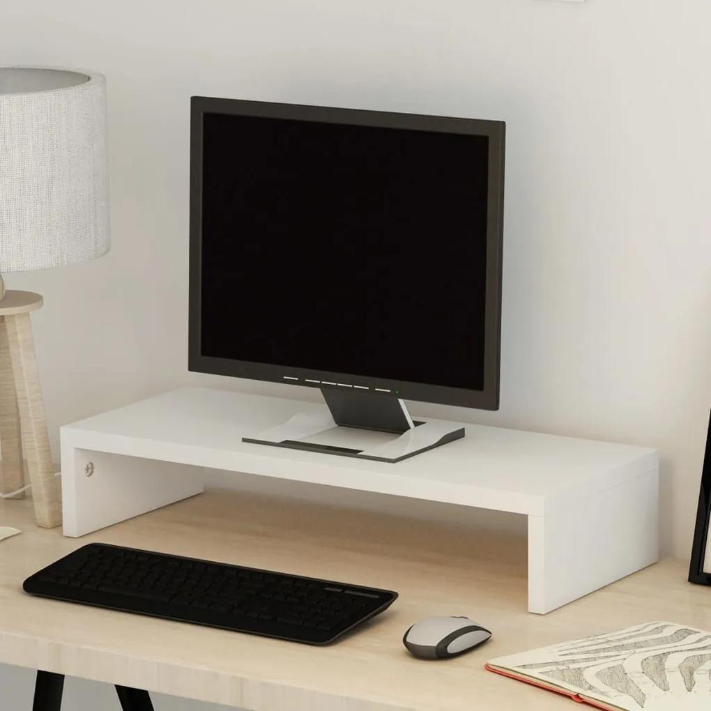 243661 vidaXL Suport monitor din lemn prelucrat, 60 x 23,5 x 12 cm, alb