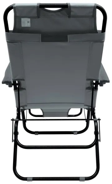 Scaun pliabil ajustabil gri/negru