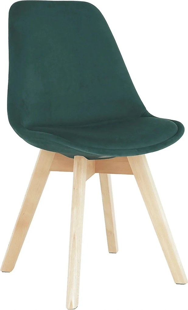Scaun LORITA, verde smarald/fag, stofa catifelata/lemn, 48x57x81 cm