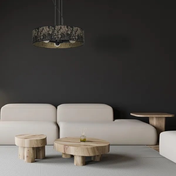 Lustră pe cablu SATINO 3xE27/60W/230V neagră/aurie