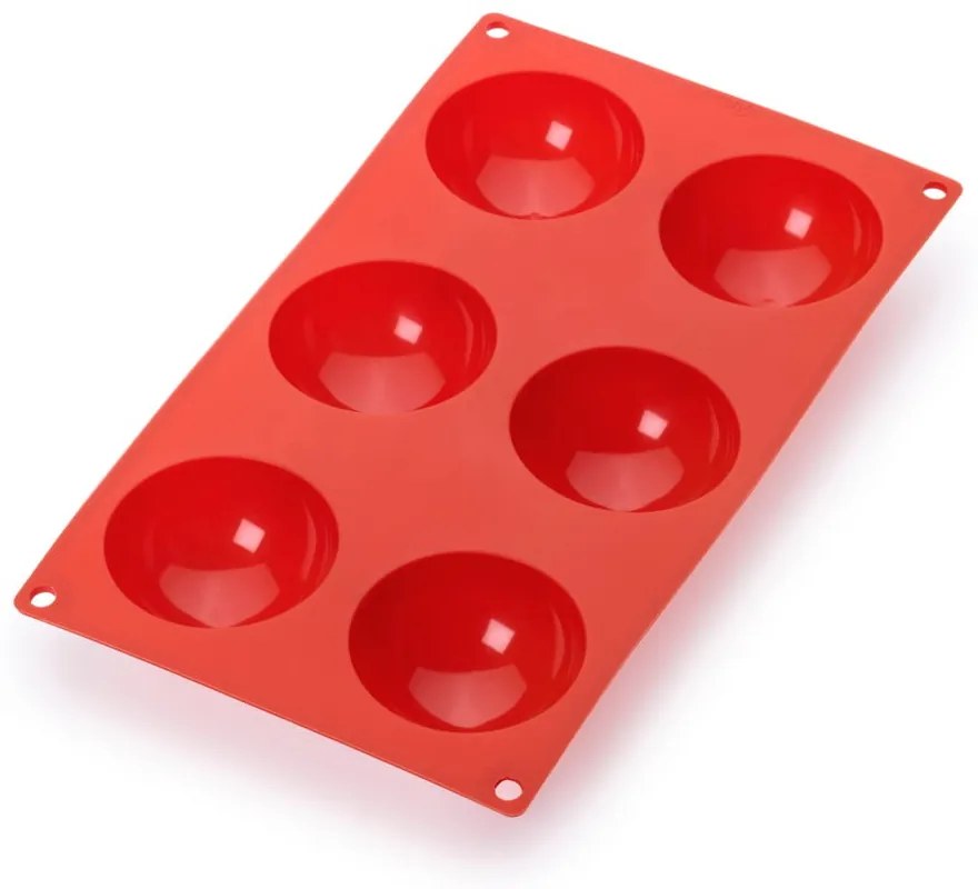 Formă din silicon pentru 6 mini prăjituri Lékué, roșu