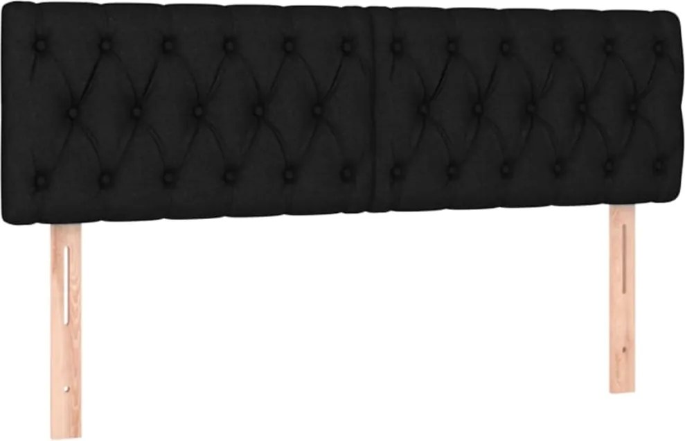 vidaXL Tăblii de pat, negru, 144x7x78/88 cm, textil