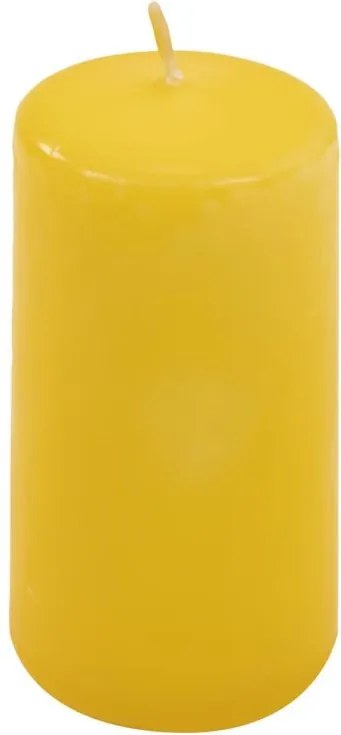 Set de lumânări pilon, 10 cm, Ø 5 cm, galben, 8 buc.
