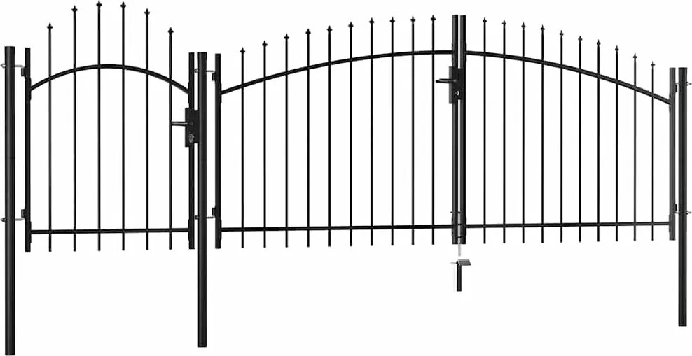 vidaXL Poartă de grădină Woerden din oțel, 1,75x4 m, negru