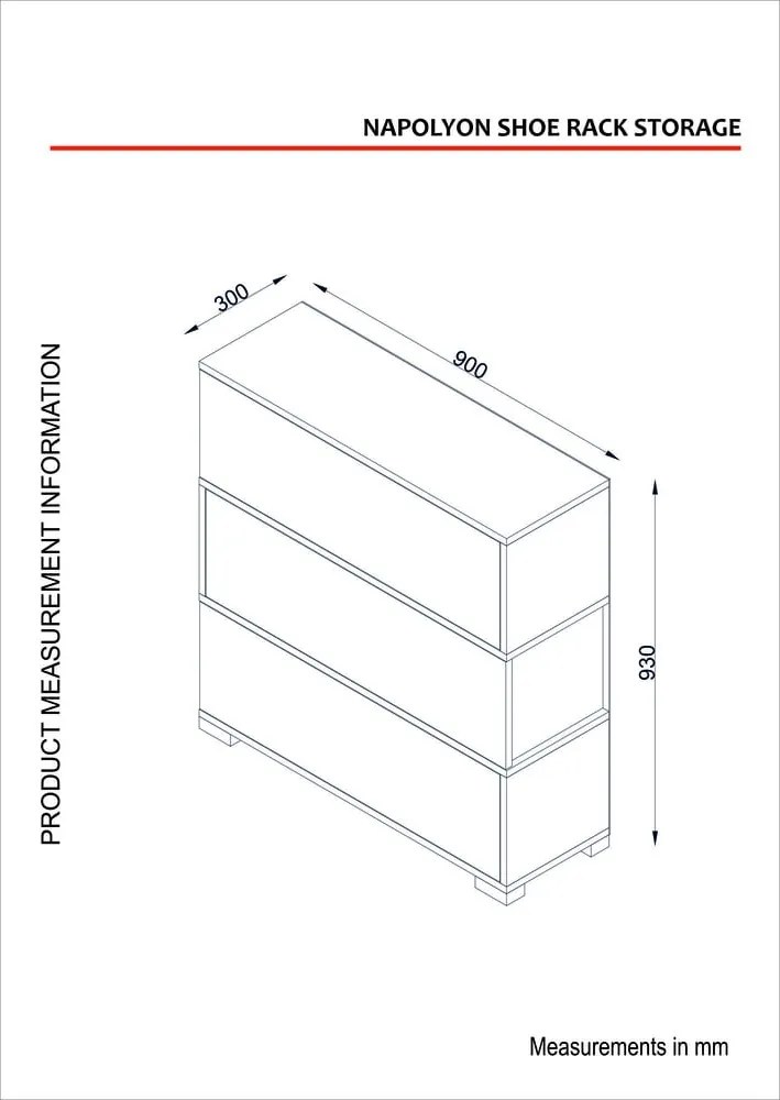 Pantofar cu 3 sertare Napolyon
