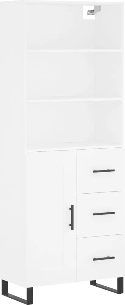 vidaXL Dulap înalt, alb, 69,5x34x180 cm, lemn compozit