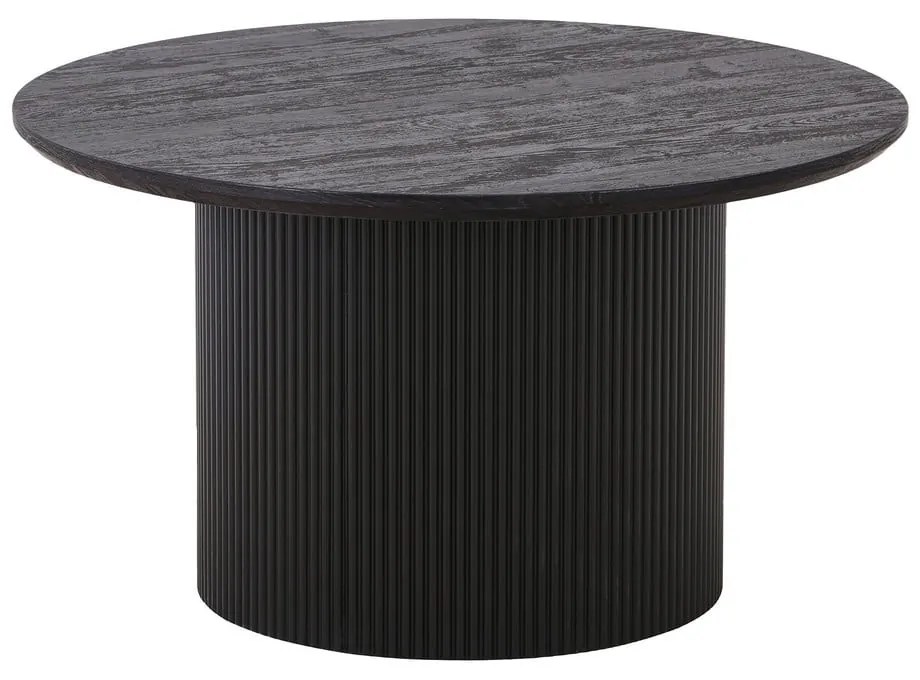 Măsuță de cafea maro închis rotundă cu aspect de lemn de plop ø 80 cm Boavista – House Nordic