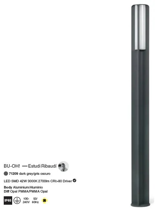 Stalp LED de ilumint exterior design modern BU-OH H-250cm