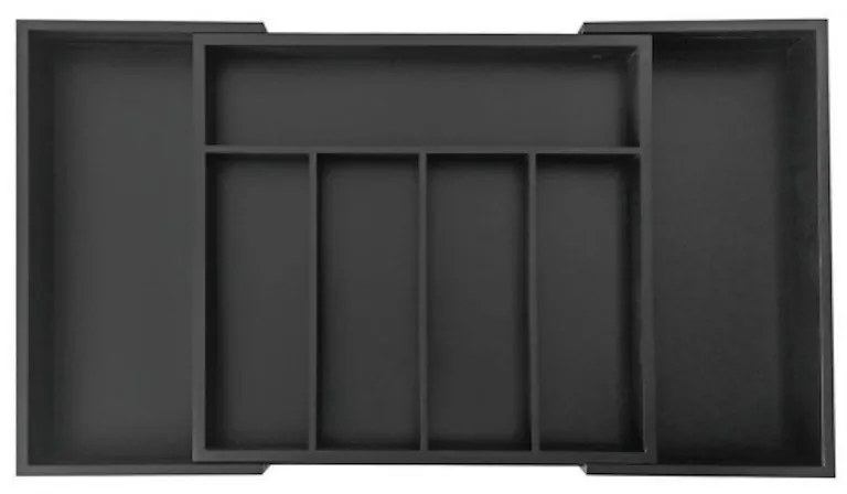 Organizator tacamuri din bambus Kinghoff KH 1745, 100% bambus, Constructie durabila, Negru