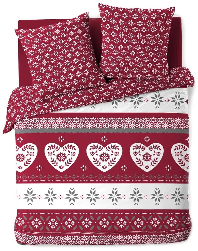 Lenjerie de pat roșie din bumbac pentru pat dublu/extinsă 240x220 cm Alpage – douceur d'intérieur