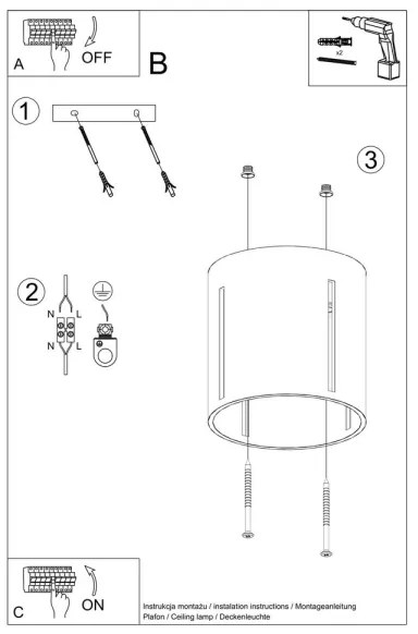 Plafonieră INEZ 1xG9/40W/230V gri
