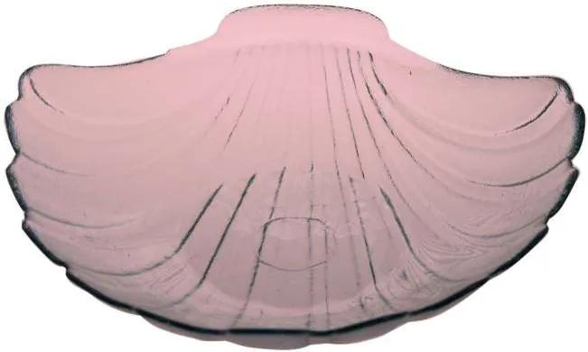 Platou Shell Rosa, 10x32x32 cm, sticla, roz