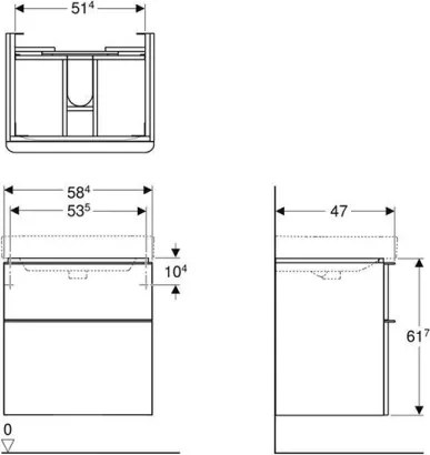 Geberit 500.352.JK.1 - Dulap de baie sub lavoar Smyle Square 61,7x58,4 cm antracit
