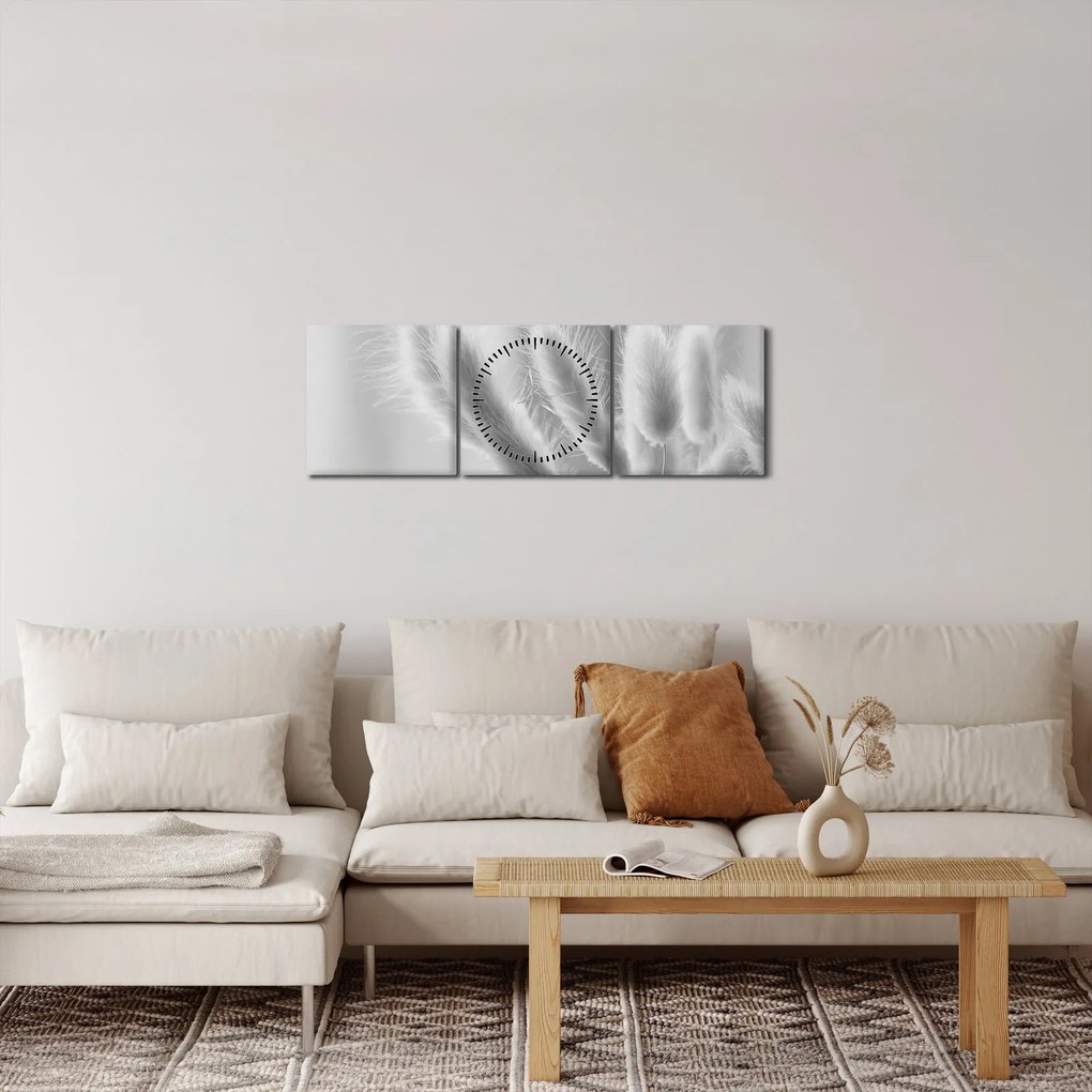 Tablou - Iarbă de coadă de iepure (cu ceas) (90x30 cm)