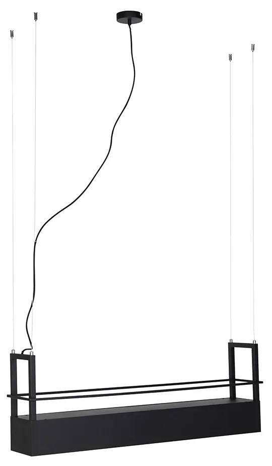 Lampă suspendată inteligentă neagră cu raft incluzând 4 GU10 Wifi - Cage Rack