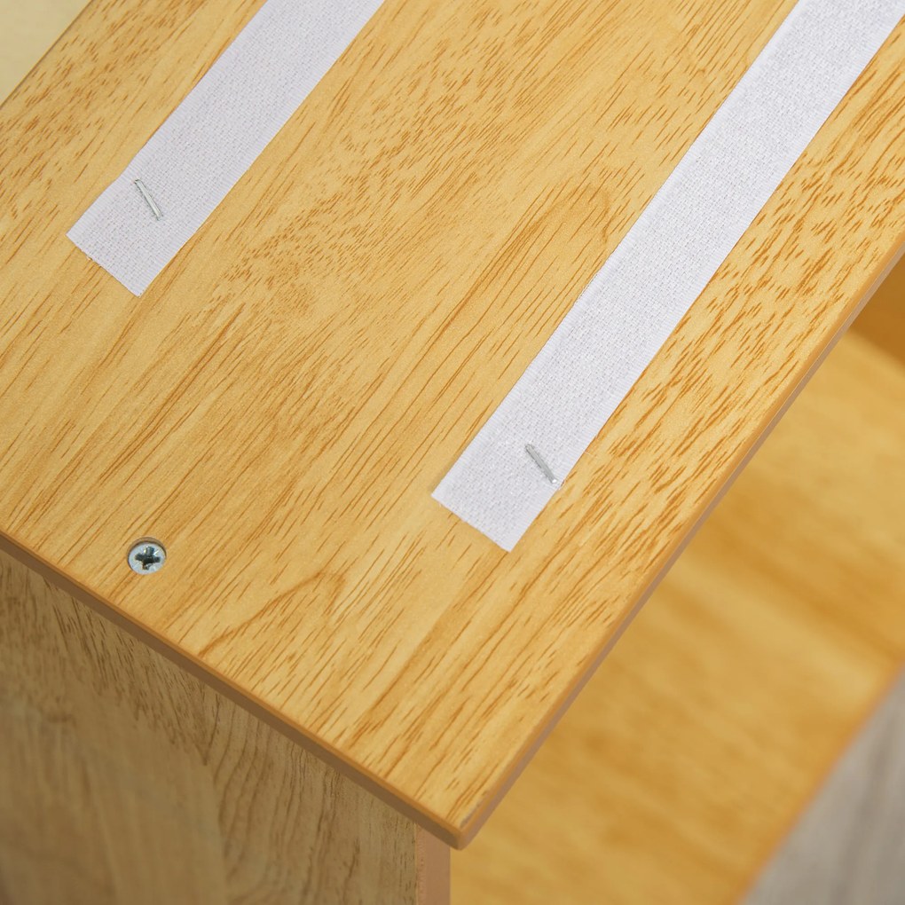 PawHut Scara pentru animale de companie, pentru câini/pisici, 4 trepte, Plus scurt, până la 30 kg, 40 x 59 x 54,2 cm, Natural | Aosom Romania