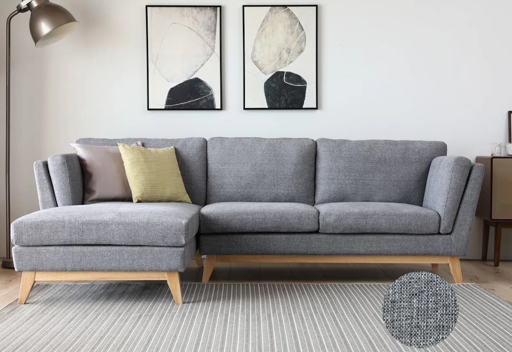 Supermobel Set canapea în formă de SKD 978, 260x85x162, gri întuneric, stânga