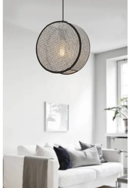 Lustră pe cablu BIG DRUM 1xE27/60W/230V gri/negru