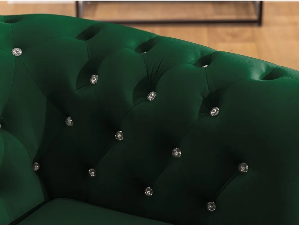 Colțar verde extensibil cu tapițerie din catifea (cu colț pe partea stângă/în formă de ”L”) York Blik – Ropez