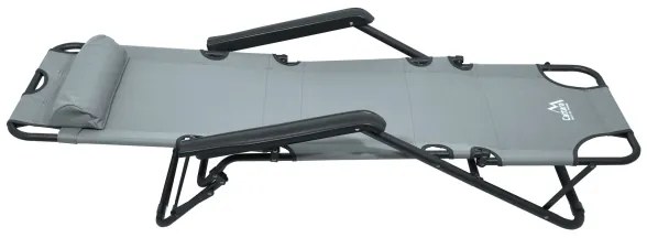 Scaun pliabil ajustabil gri/negru