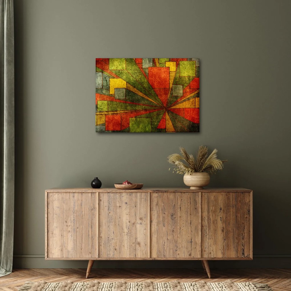 Tablou cu abstracție geometrică (70x50 cm)