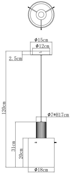 Lustră pe cablu Globo 15904HA TULIVAR 1xE27/40W/230V