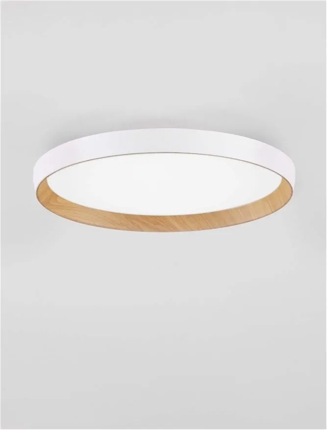 Plafoniera LED design decorativ VOMOS alb/lemn D-40cm