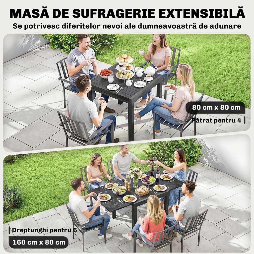 Outsunny Masă Mare pentru Exterior, Grădini, Terase și Spații Verzi | Aosom Romania