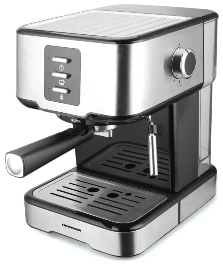 Heinner HEM-850IXBK - Espressor manual cu portafiltru 850W/230V inox/negru