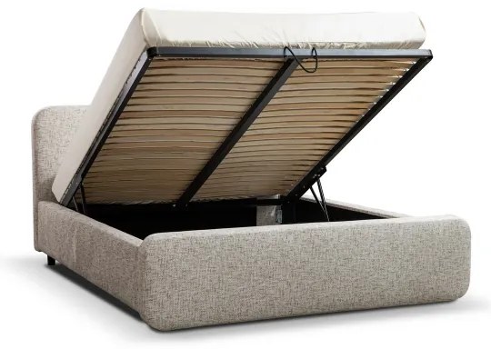 Pat tapițat LAJLA 160x200 cm, fără saltea, bej