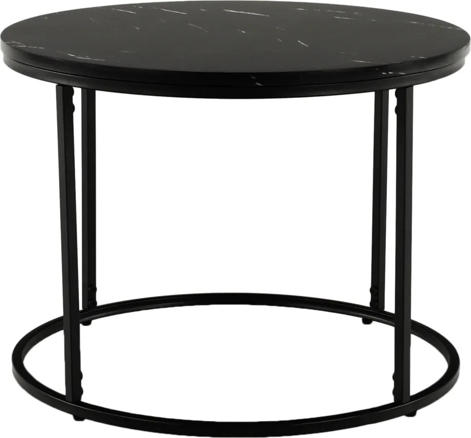 Măsuţă de cafea, marmură neagră / metal negru, GAGIN