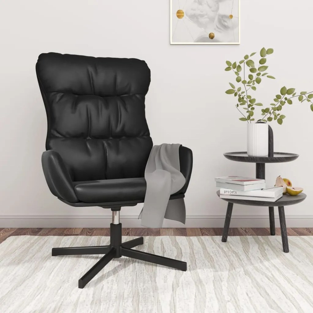 341187 vidaXL Scaun de relaxare, negru, piele ecologică