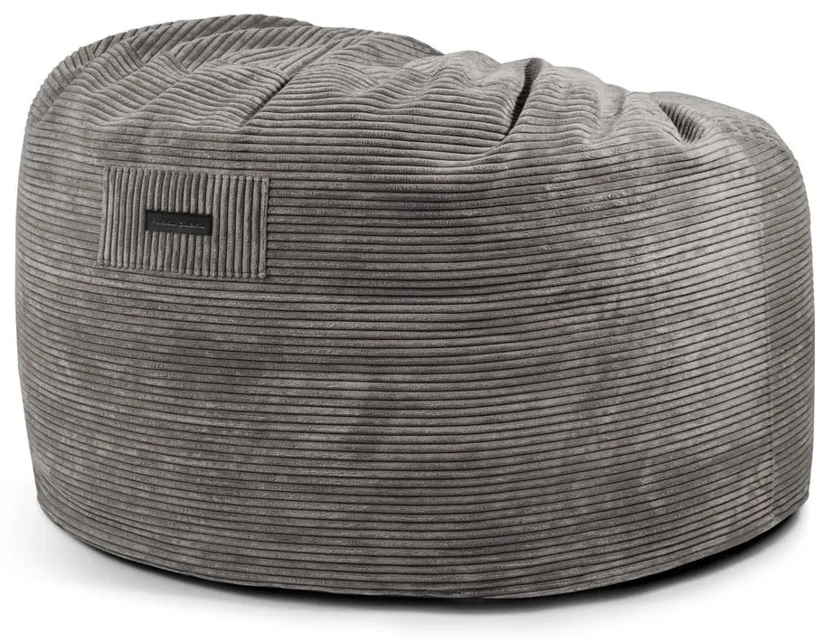 Fotoliu bean bag verde cu tapițerie din catifea reiată Om 110 – SLOWDOWN