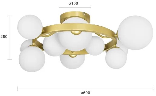 Lustră LED aplicată Brilagi MILLA 10xG9/3W/230V auriu/alb