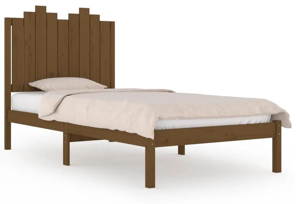 3103771 vidaXL Cadru de pat, maro miere, 100x200 cm, lemn masiv de pin