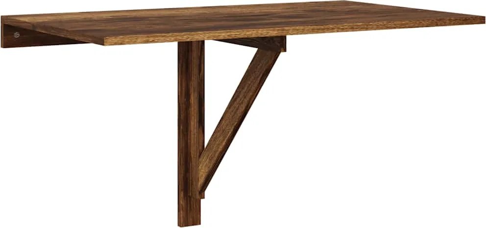 vidaXL Masă perete pliantă stejar fumuriu 100x60x56 cm lemn compozit