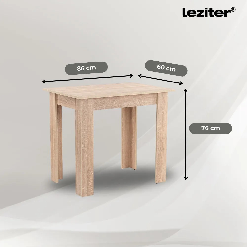 Set de masă Leon 4+1 stejar Sonoma-bej