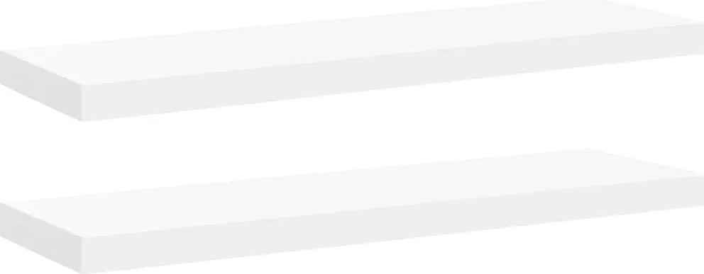 vidaXL Rafturi de perete suspendate, 2 buc., alb, 80x23,5x3,8 cm, MDF