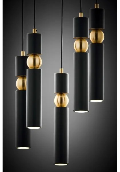 Lustră pe cablu Jupiter 2014 ALAS 5xGU10/10W/230V negru/auriu