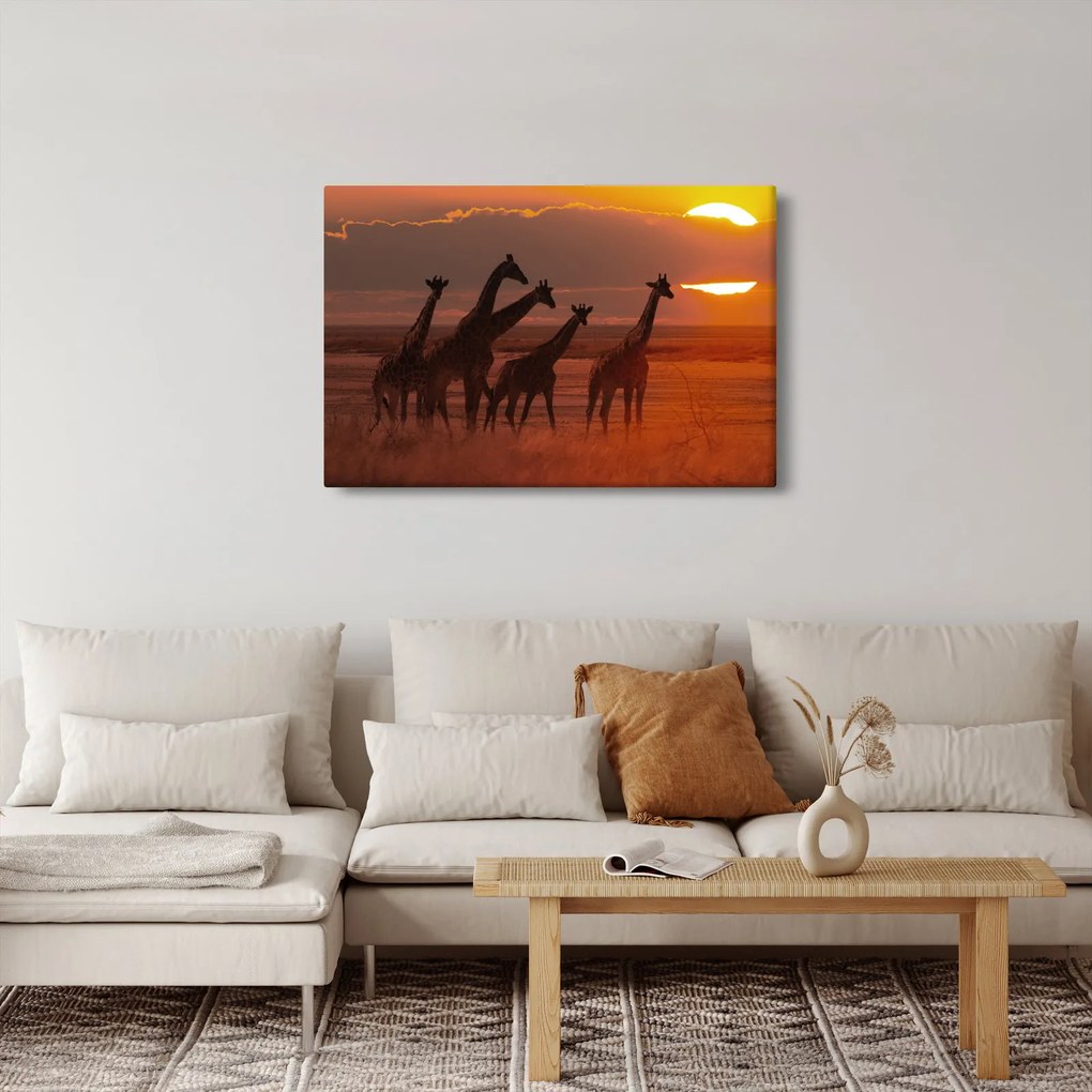 Tablou - Girafe în savana africană (90x60 cm)