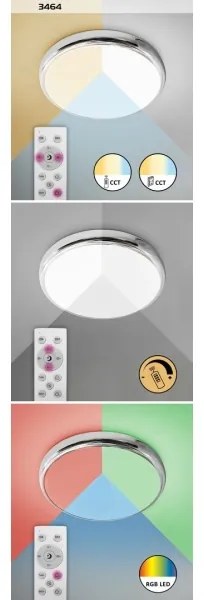 Plafonieră LED RGB pentru baie BALTHASAR LED/18W/230V IP44 Rabalux + telecomandă