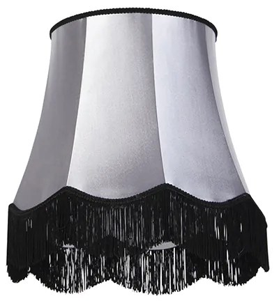 Abajur din mătase negru cu gri 45 cm - Granny