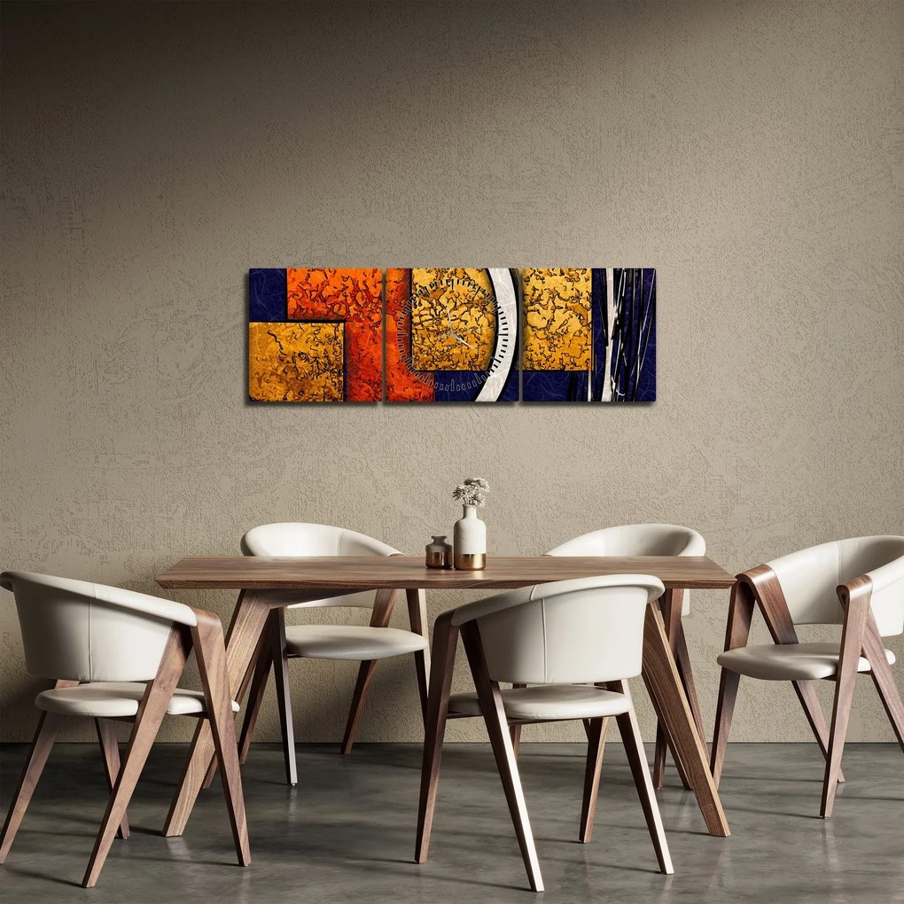 Tablou abstract (cu ceas) (90x30 cm)