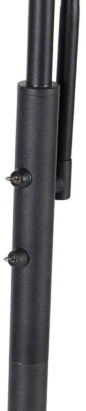 Lampa de podea moderna neagra cu LED reglabil cu brat de citit - Strela