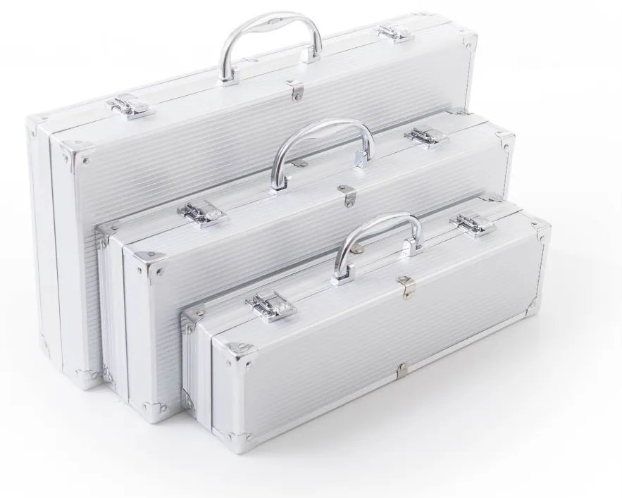 Set de 3 unelte pentru grătar G21, servietă de aluminiu