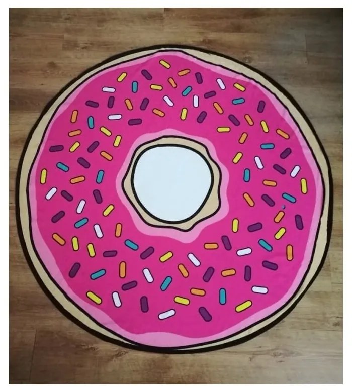 Prosop de plajă roz din bumbac ø 150 cm Donut – JAHU collections