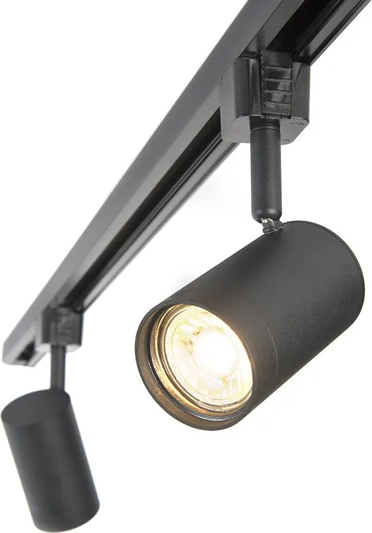 Sistem de șină inteligent monofazat negru cu 5 spoturi, inclusiv WiFi GU10 - Iconic Jeana