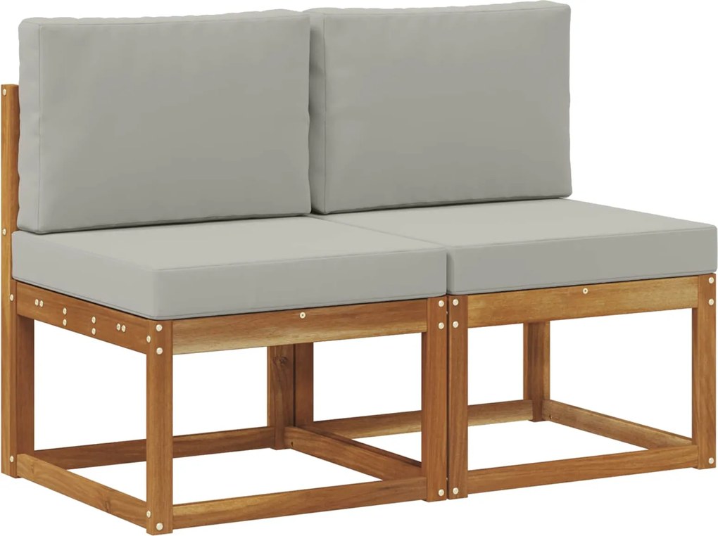 vidaXL 2 Bucată Canapea Medie pentru Exterior Lemn Solid de Acacia